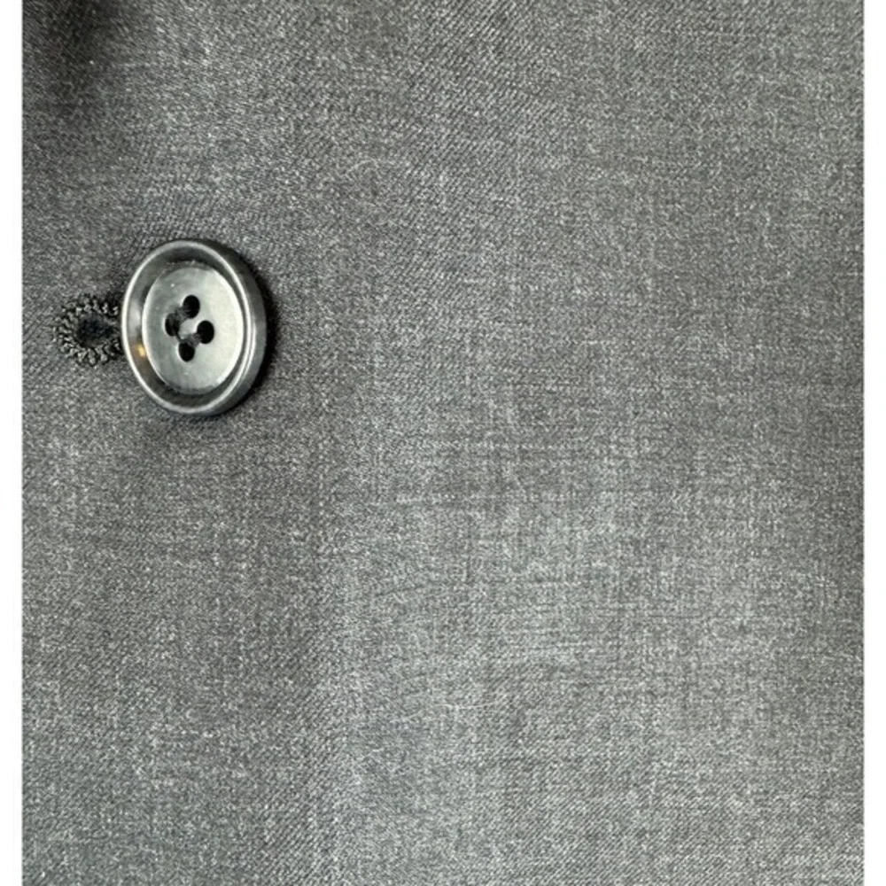 SANTORELLI‎ Linen Blu Pronton Mens Blazer 42R Fine Merino Wool Black Super 140's